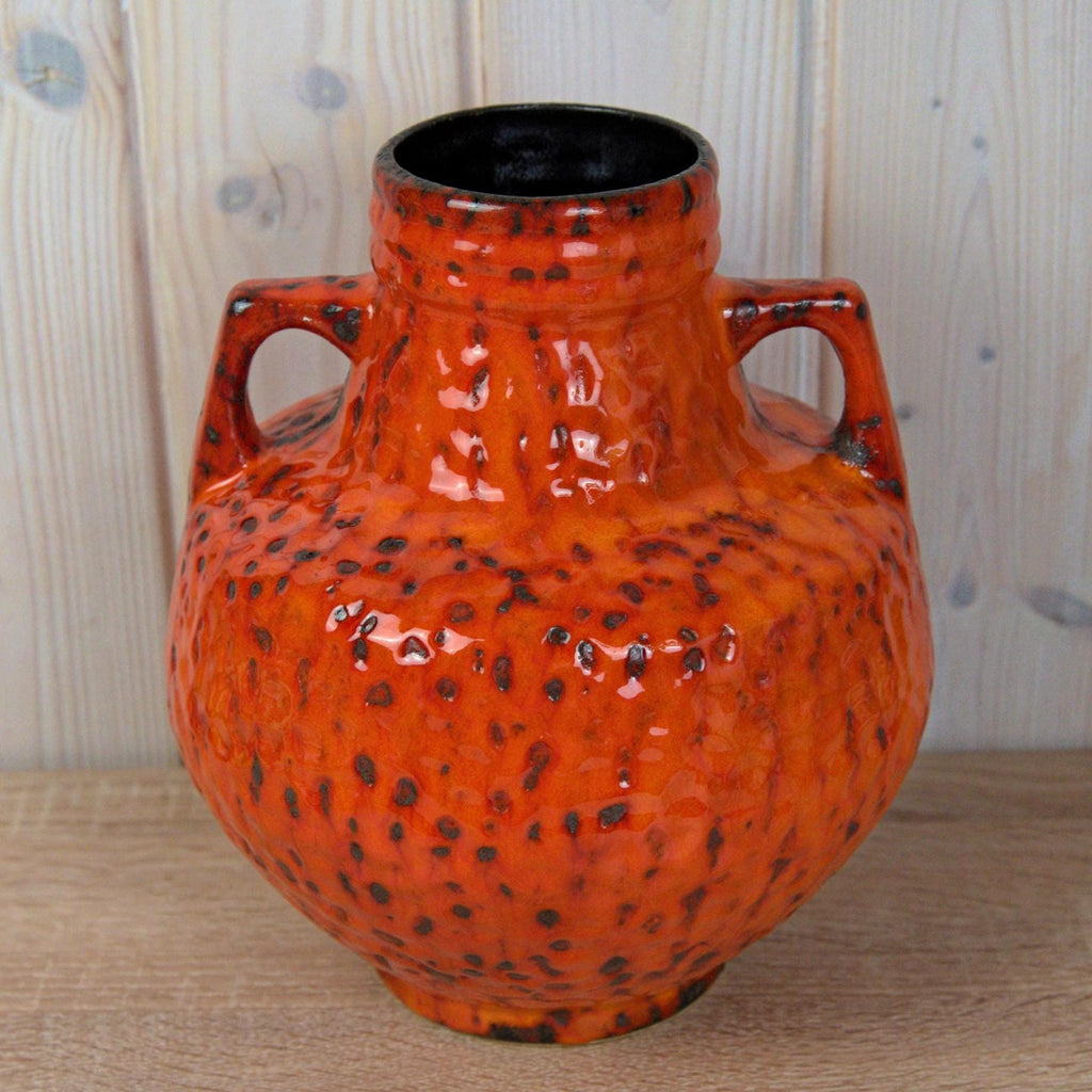 Fohr Fat Lava Vase, Model 388-25, West German Pottery, Volcanic Glaze, Vintage 1970s
