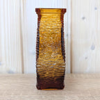 Oberglas Eye Amber Glass Vase Pressed Glass Austria, 1970s