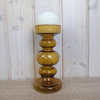 Vintage amber glass vase candleholder, Ingrid Glas, handblown art glass, Germany, 197