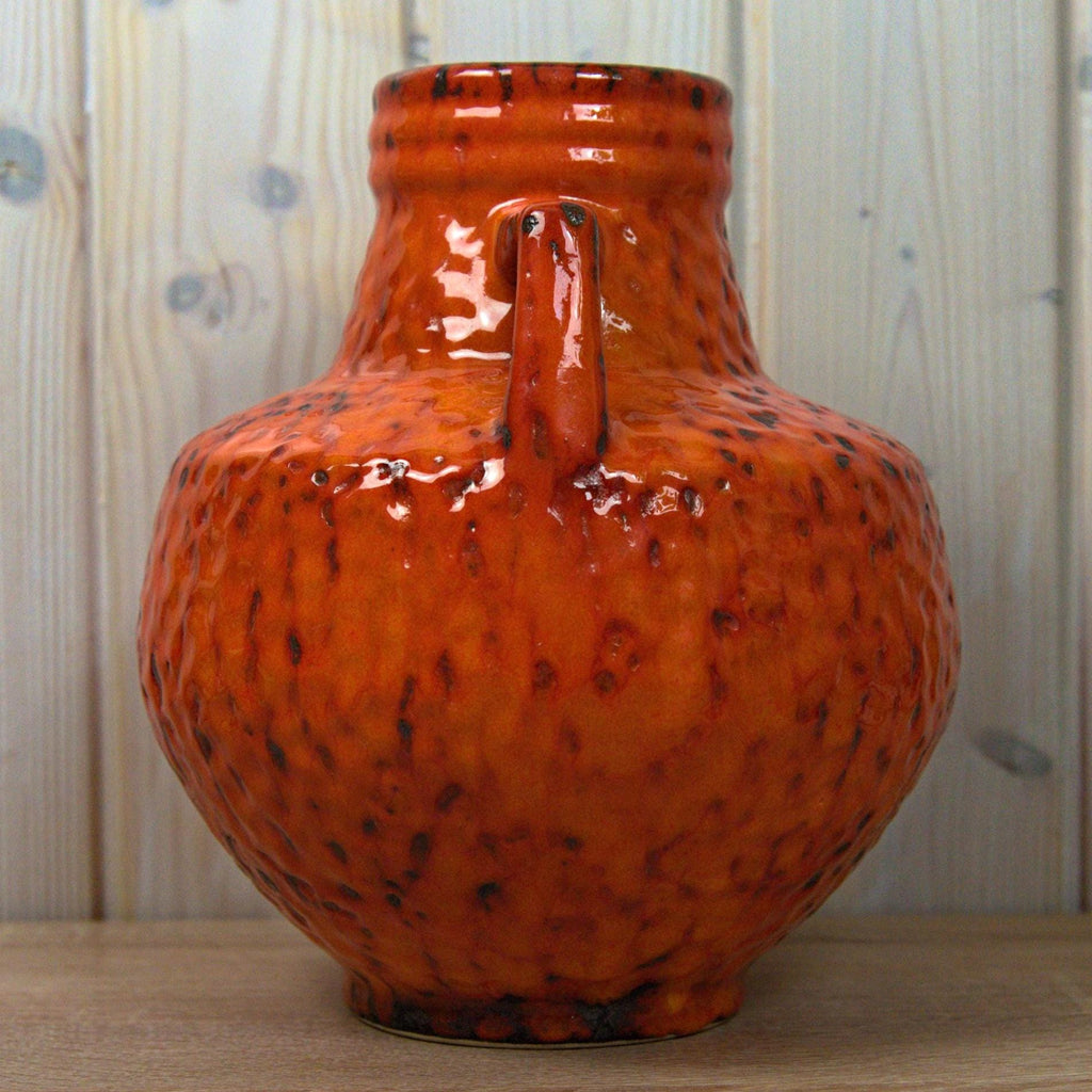 Fohr Fat Lava Vase, Model 388-25, West German Pottery, Volcanic Glaze, Vintage 1970s