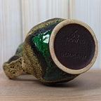 Dümler & Breiden Vase, Model 1006/20, West German Pottery, Green Brown Fat Lava, Vintage 1970s