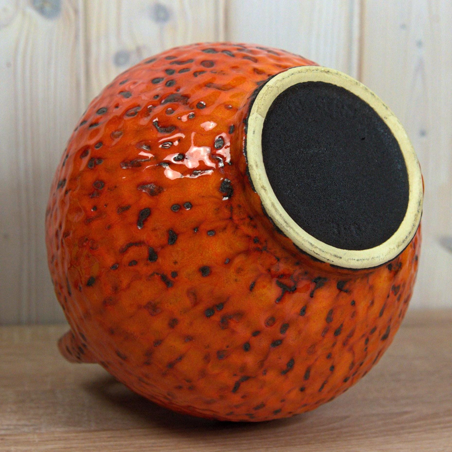 Fohr Fat Lava Vase, Model 388-25, West German Pottery, Volcanic Glaze, Vintage 1970s