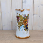 Deruta Majolica Pitcher, Hand Painted Floral, Uantua Deruta, Italian Folk Pottery, 1960s