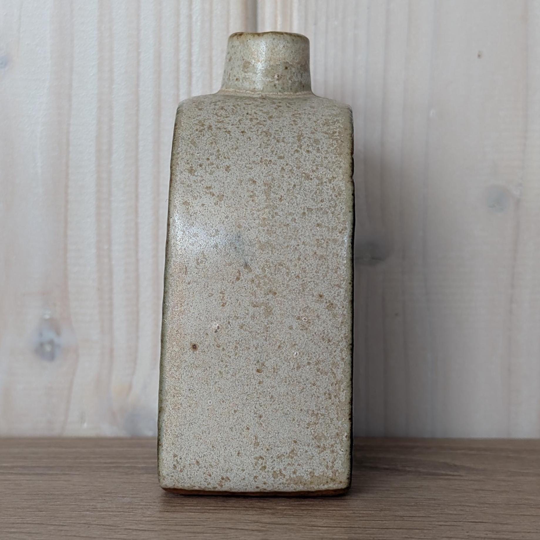 Vintage Høiness Norwegian Stoneware Bottle, Mid-Century Bird Motif Vase
