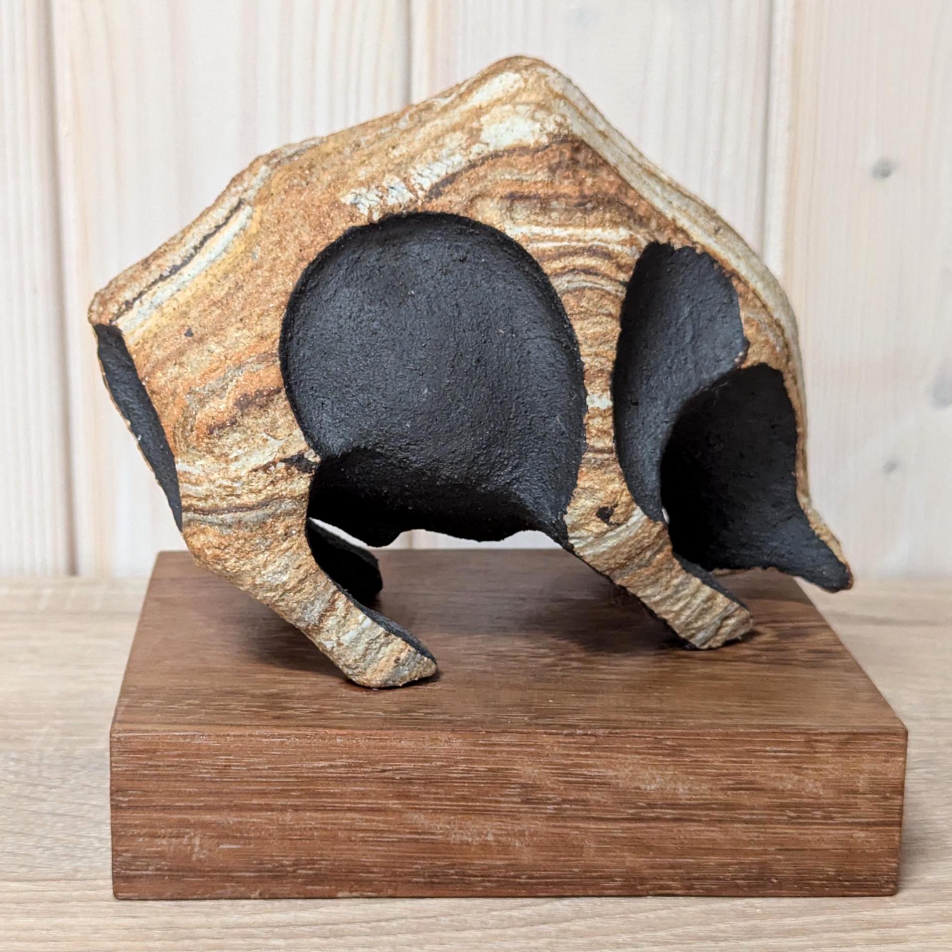 Handmade Ceramic Bull  Sculpture, Juan Ramon Gimeno, Spanish Studio Art, Vintage