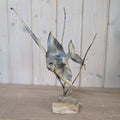 Sculpture (Moon)Fish on Stone - Vintage - Metal