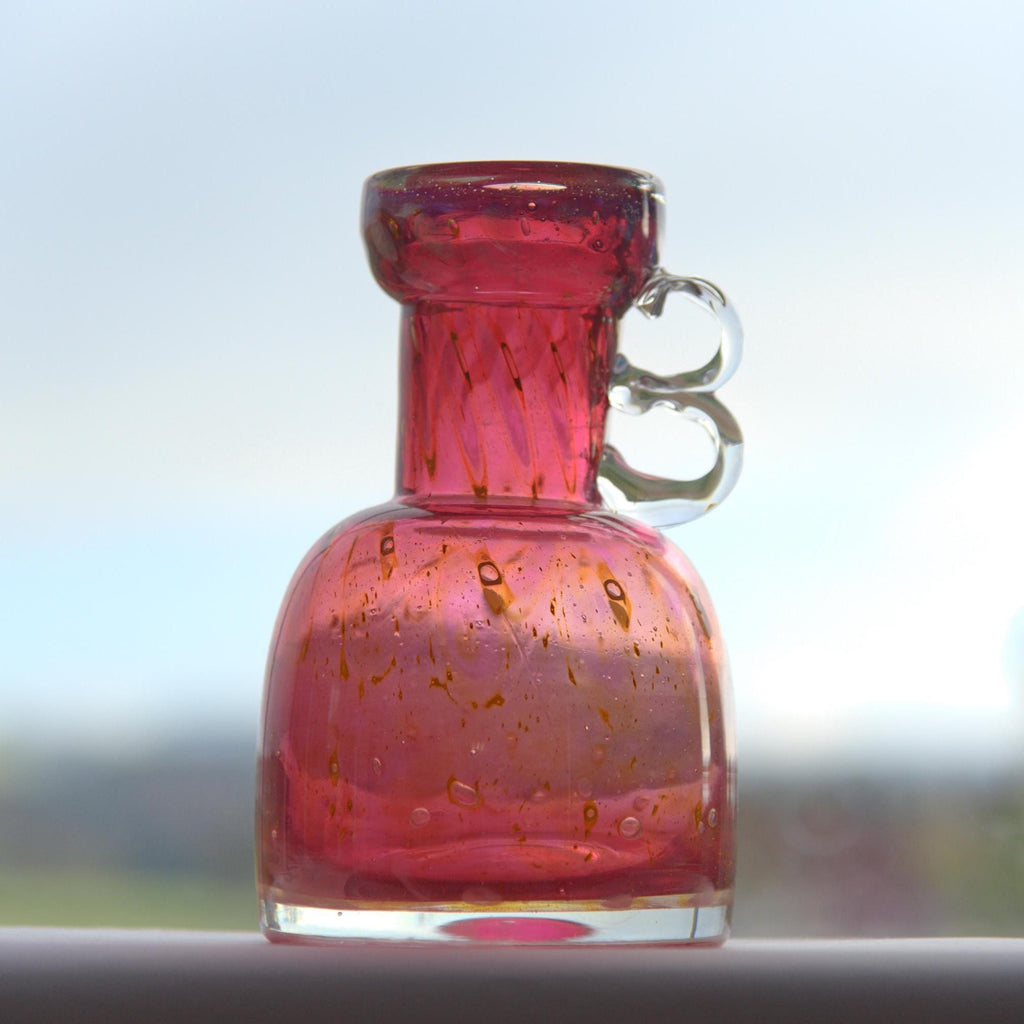 Pfauenauge highlight, Erich Eisch art glass vase, Germany, 1970s vintage