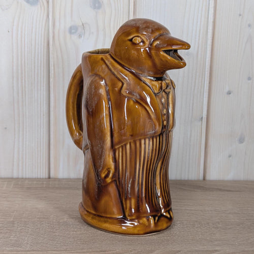 1950s Raven Jug: Colonial Loza Argentina Ceramic Pitcher