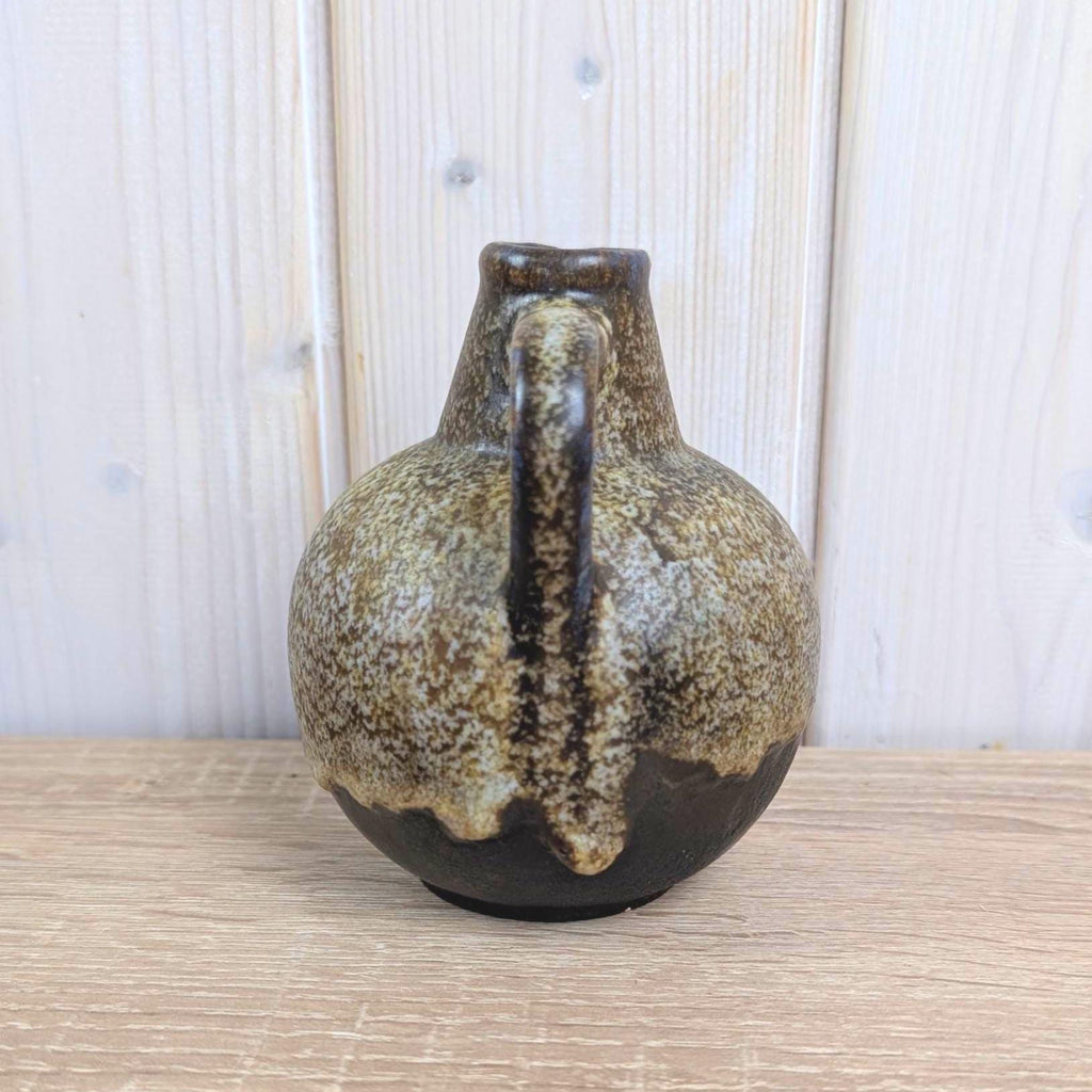 Ruscha 304 Fat Lava Jug, West German Pottery, Beige Brown Black Drip Glaze, 1960s Vintage Ceramics