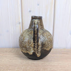 Ruscha 304 Fat Lava Jug, West German Pottery, Beige Brown Black Drip Glaze, 1960s Vintage Ceramics