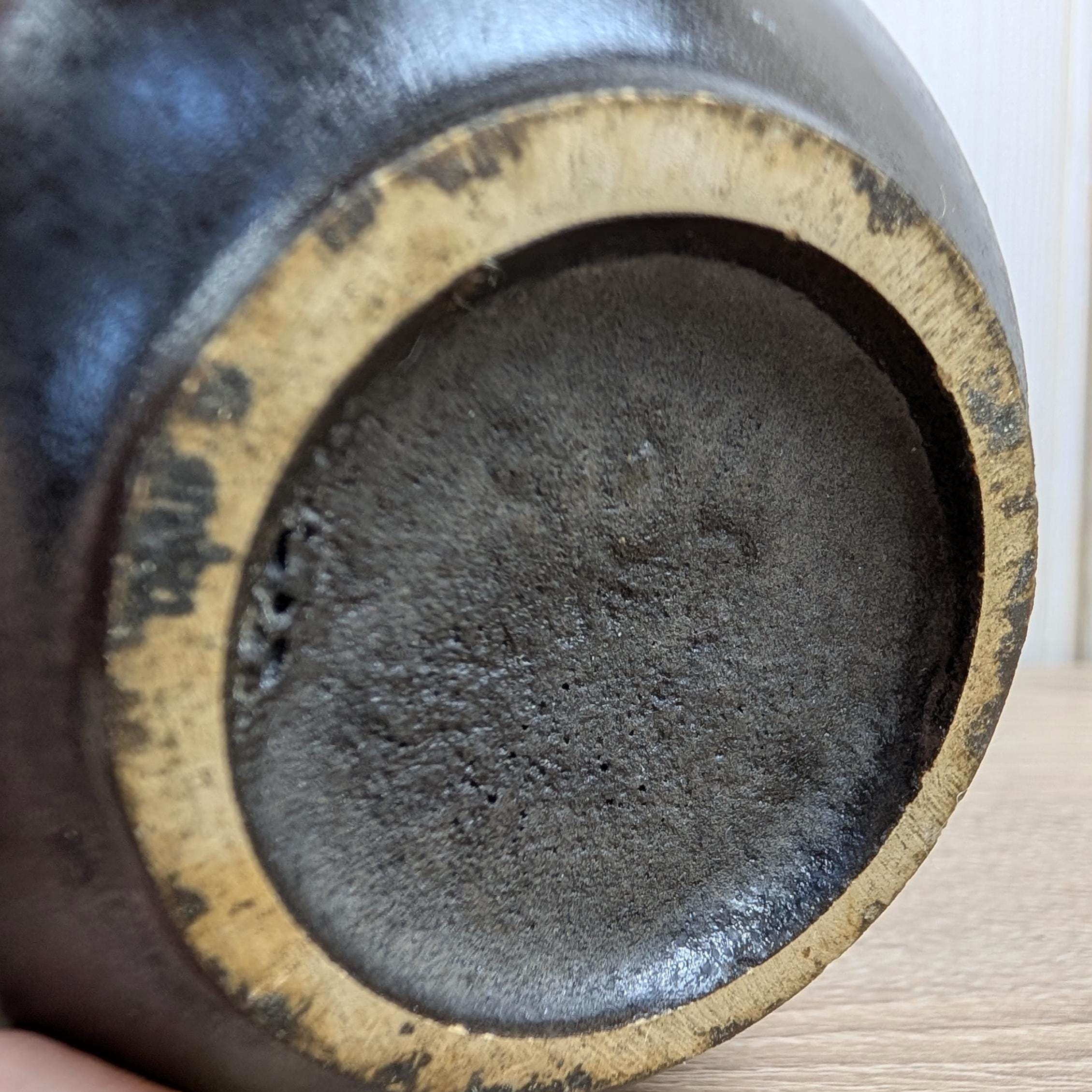 Ruscha 304 Fat Lava Jug, West German Pottery, Beige Brown Black Drip Glaze, 1960s Vintage Ceramics