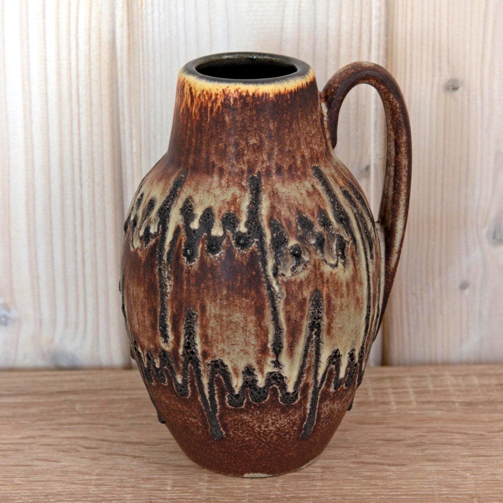 Scheurich West Germany Jug Vase 414-16 Lava Glaze Mid Century Ceramic Vintage Decor