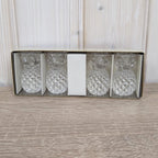 Vintage Williams Sonoma Glass Pineapple Candle Holders, Clear Pressed Glass, 2005