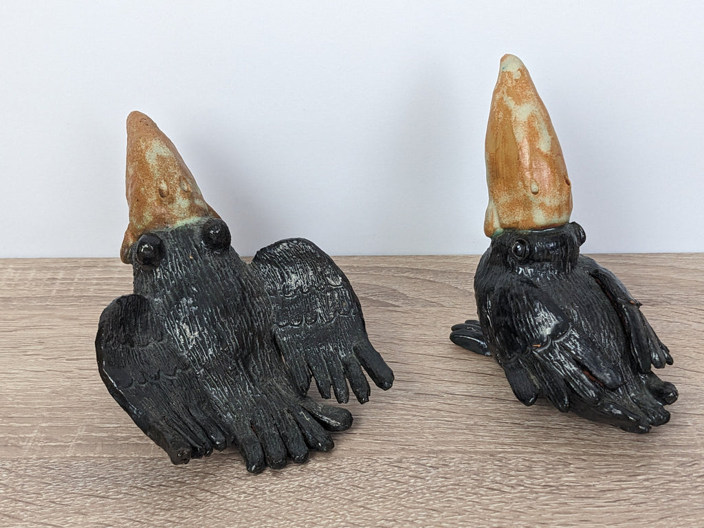 Handmade Ceramic Bird Figurines: Unique Birdie Set