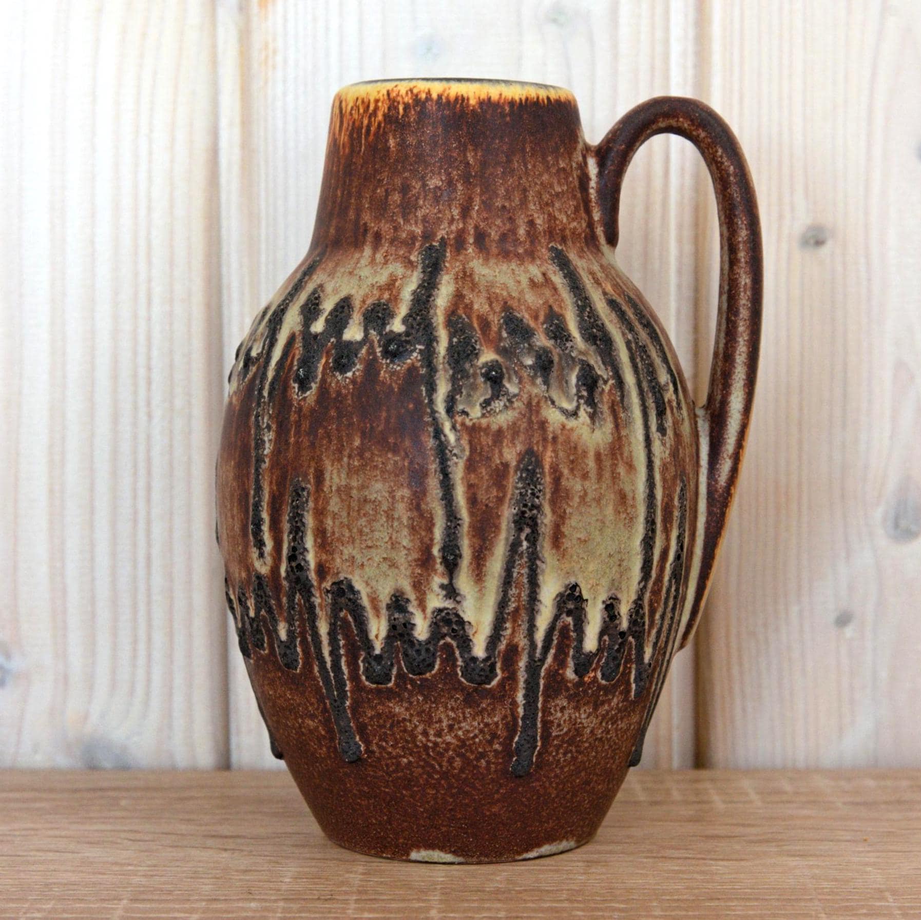 Scheurich West Germany Jug Vase 414-16 Lava Glaze Mid Century Ceramic Vintage Decor