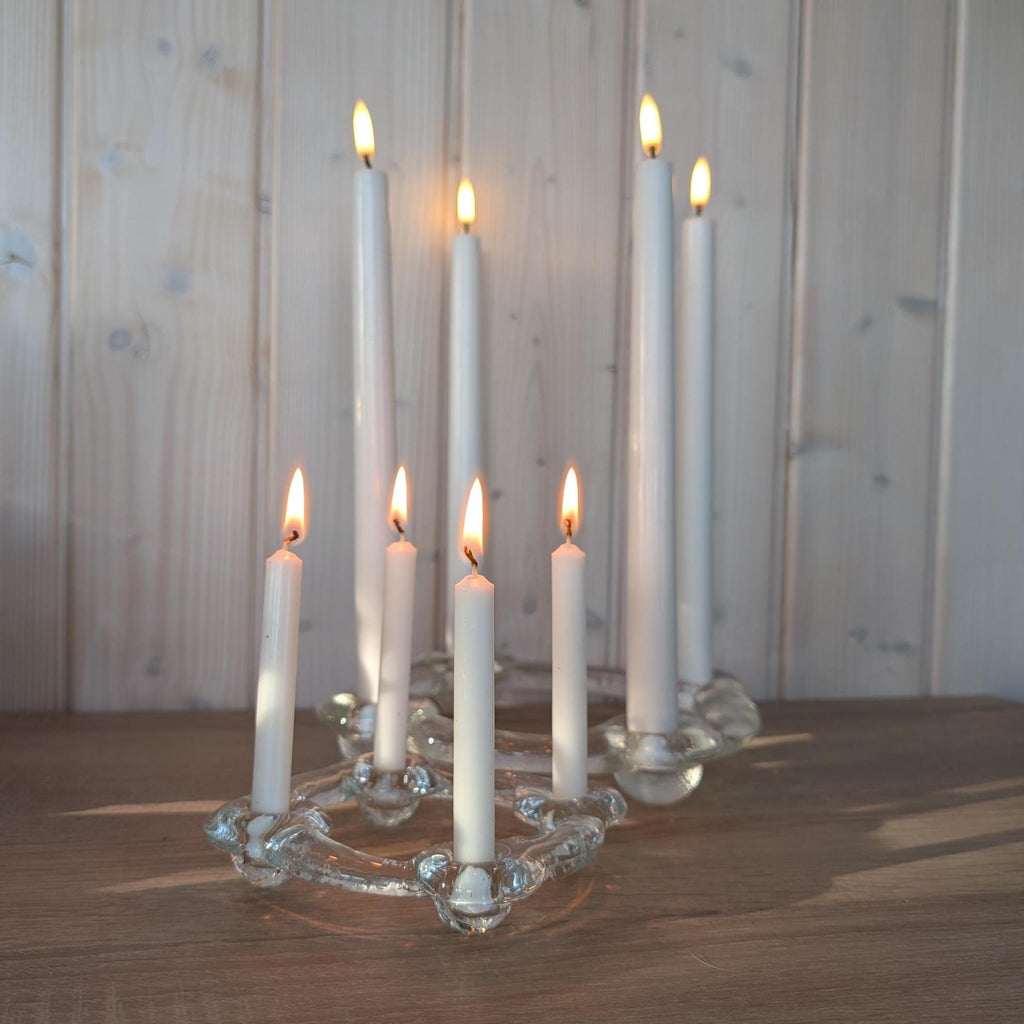 Pukeberg Sweden Glass Advent Candle Holder, Designed by Uno Westerberg, 1970s Mid-Century Scandinavian Vintage