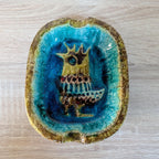 1950s Schramsberg Style Italian Ceramic Dish Turquoise Retro Pottery