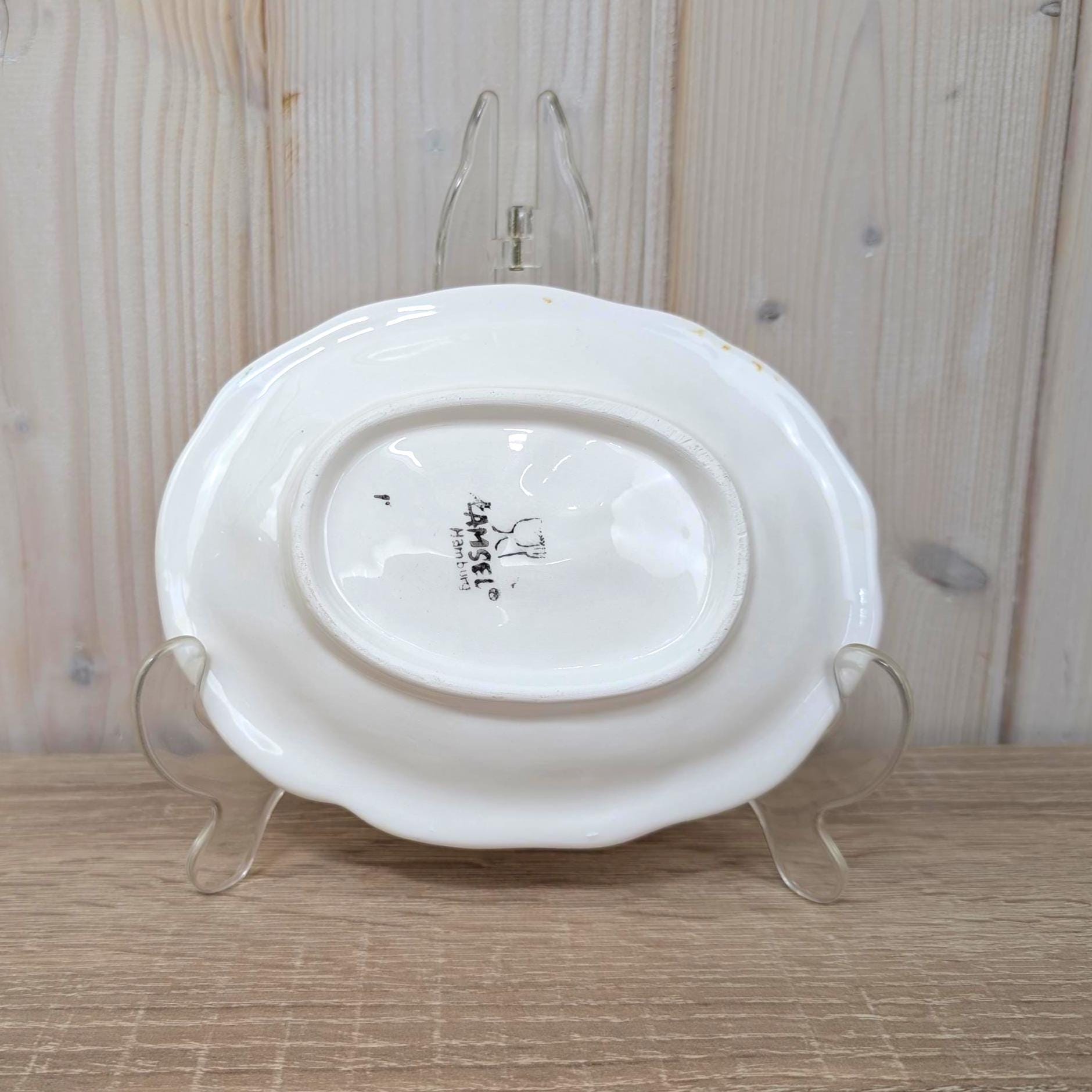Vintage Amsel Hamburg Pumpkin Majolica Plate, Autumn Relief Decor, 1980s