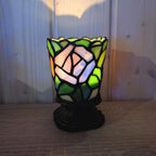 Partylite Mosaic Rose Candle Holders Set of 2, Romantic Stained Glass, Cozy Floral Home Decor, Gift for Her