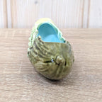Majolica Cucumber Ashtray Trinket Dish Green Turquoise, 1950s