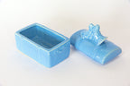 Trinket Box - Jasba 4887 3- Ceramic- Vintage Blue with doves/lovebirds