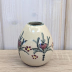 Vintage Studio Pottery Bud Vase, Hand Painted Ceramic Mini Vase, European, Mid Century