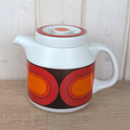 Arzberg Sizilia 3000 Coffee Tea Pot, Hans Theo Baumann, Feuerfest, Orange Red, 1970s German Porcelain
