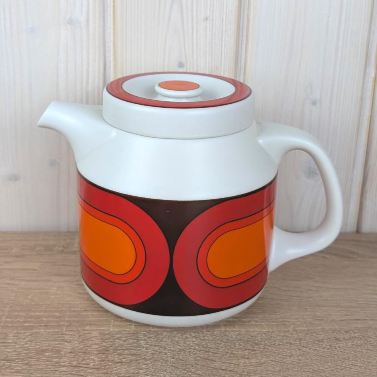 Arzberg Sizilia 3000 Coffee Tea Pot, Hans Theo Baumann, Feuerfest, Orange Red, 1970s German Porcelain