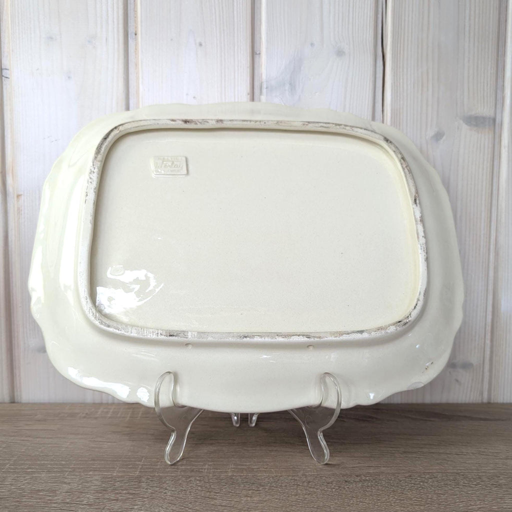 Vallauris A Ferlay Yellow Ceramic Platter with 3D Cicada, Provencal Landscape, French Pottery 1950s, Wall Decor or Serving Dish