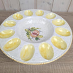 Hand Painted Italian Egg Plate, Ceramic Serving Dish Italy, Mid Century Tableware, Vintage 1960s