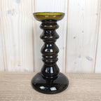 Vintage amber glass vase candleholder, Ingrid Glas, handblown art glass, Germany, 1970s