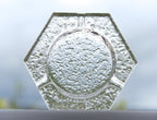 Heavy vintage glass hexagon ashtray