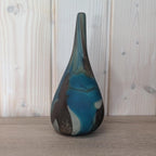Vintage Mdina Art Glass "Lollipop" Vase: 1970s Tiger Pattern, Signed