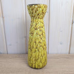 Scheurich 520-22 Fat Lava Vase, Yellow Ochre Volcanic Glaze, West German Pottery, 1960s
