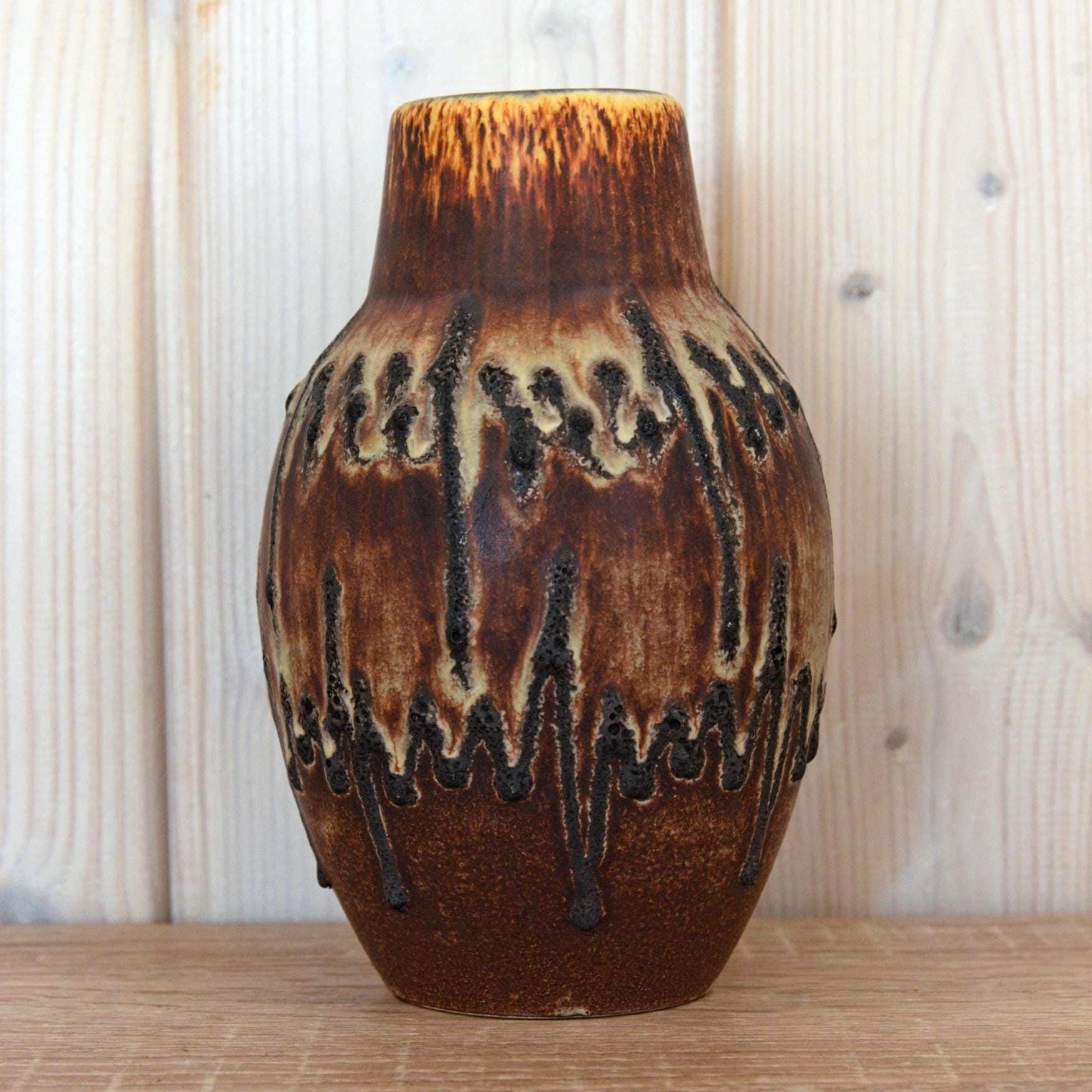 Scheurich West Germany Jug Vase 414-16 Lava Glaze Mid Century Ceramic Vintage Decor