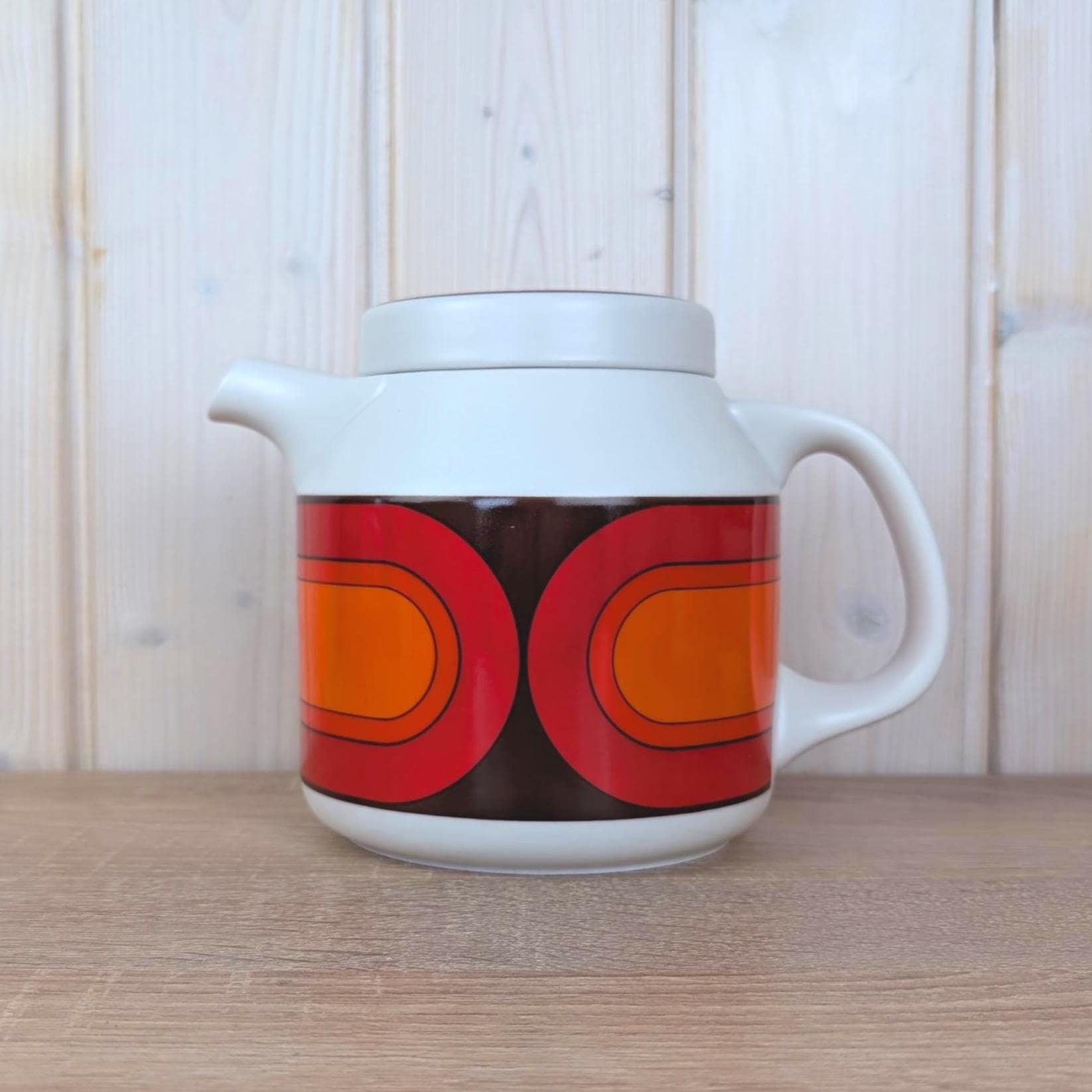 Arzberg Sizilia 3000 Coffee Tea Pot, Hans Theo Baumann, Feuerfest, Orange Red, 1970s German Porcelain