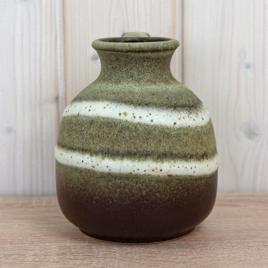 Steuler 514-15 Vintage West German Pottery Jug, Mid Century Ceramic Pitcher Green Brown Glaze
