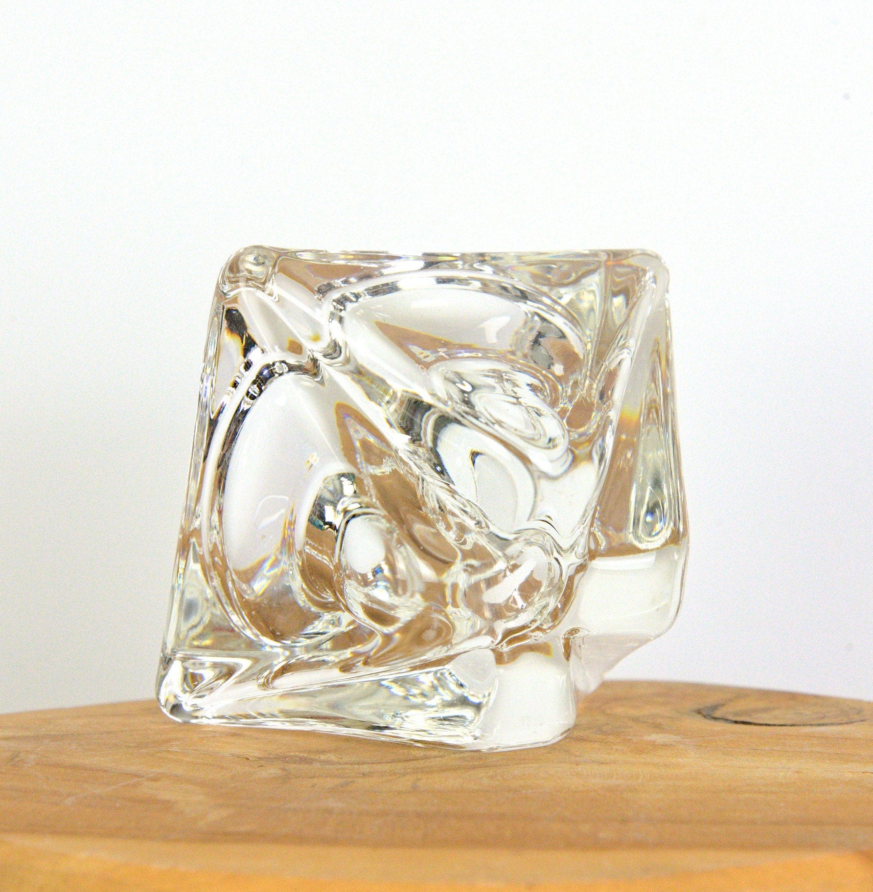 Vintage Maastricht Crystal Candlestick/Tealight Holder - 1960s Netherlands