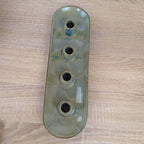 Ceramic Advent Candle Holder 4 Candles, Stoneware Tray Candleholder, Sage Green Reactive Glaze, Christmas Table Decor