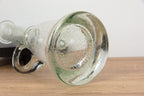 Rare glass decanter - thick bottom - bubbles - mouth blown - 0,8l - Vintage