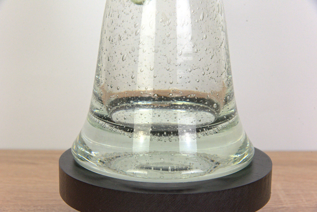 Rare glass decanter - thick bottom - bubbles - mouth blown - 0,8l - Vintage