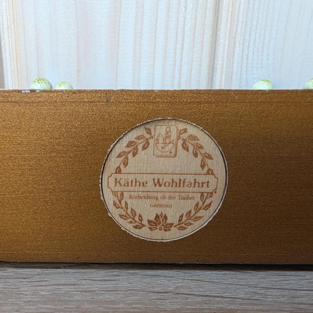 Käthe Wohlfahrt Hand Painted Wooden Napkin Holder, German Christmas Poinsettia Decor