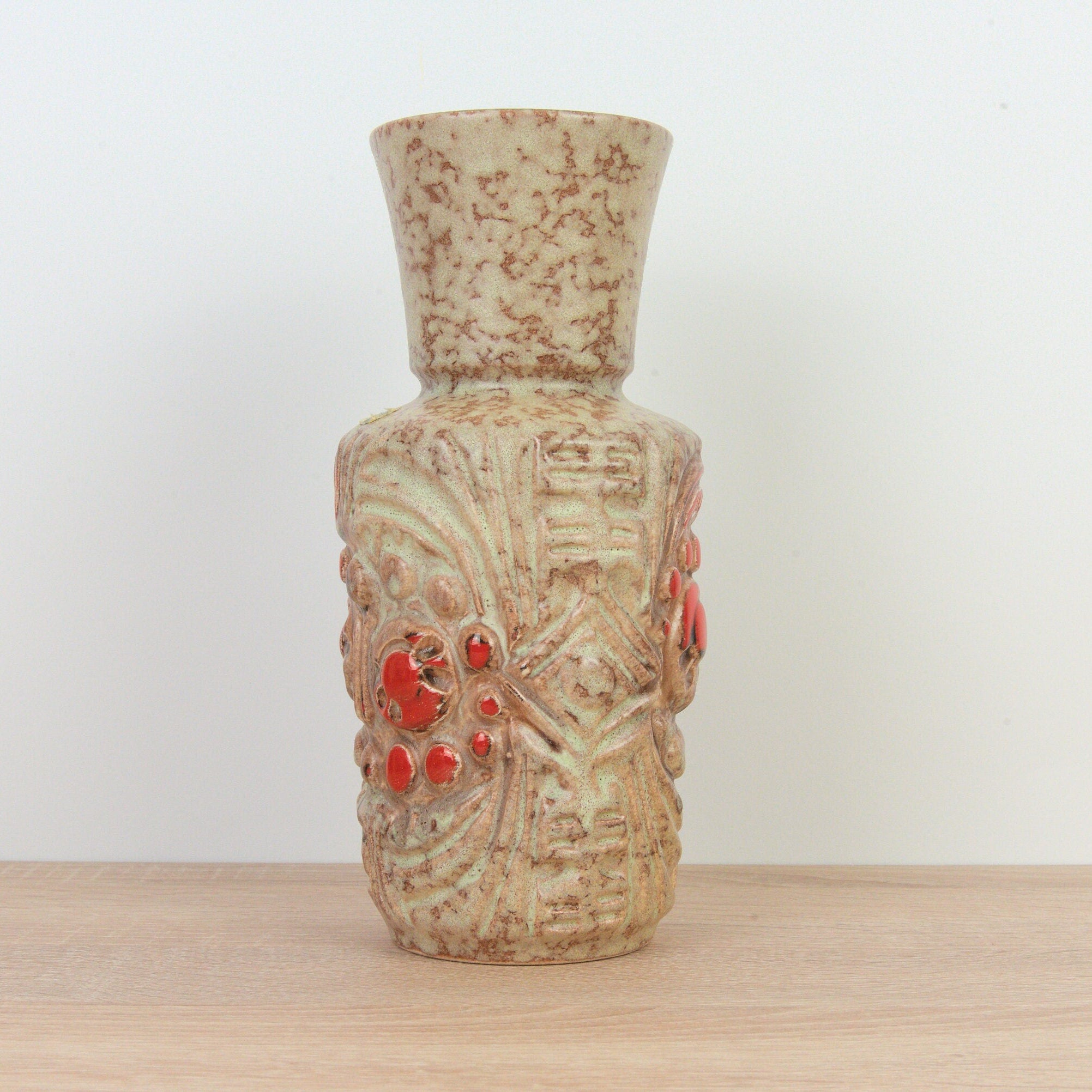 West Germany Übelacker Ü-Keramik Vase - 1325/24 - - Fat Lava - Mid Century 1960