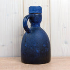 Ruscha 312 Vintage West German Pottery Jug with Stopper, Mid Century Blue Ceramic Bottle Vase