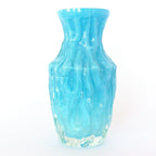 1960s Ingrid Glass Vase Blue Turquoise Vintage