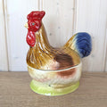Michel Cougant French Faience Rooster Tureen Handmade, France 1970s