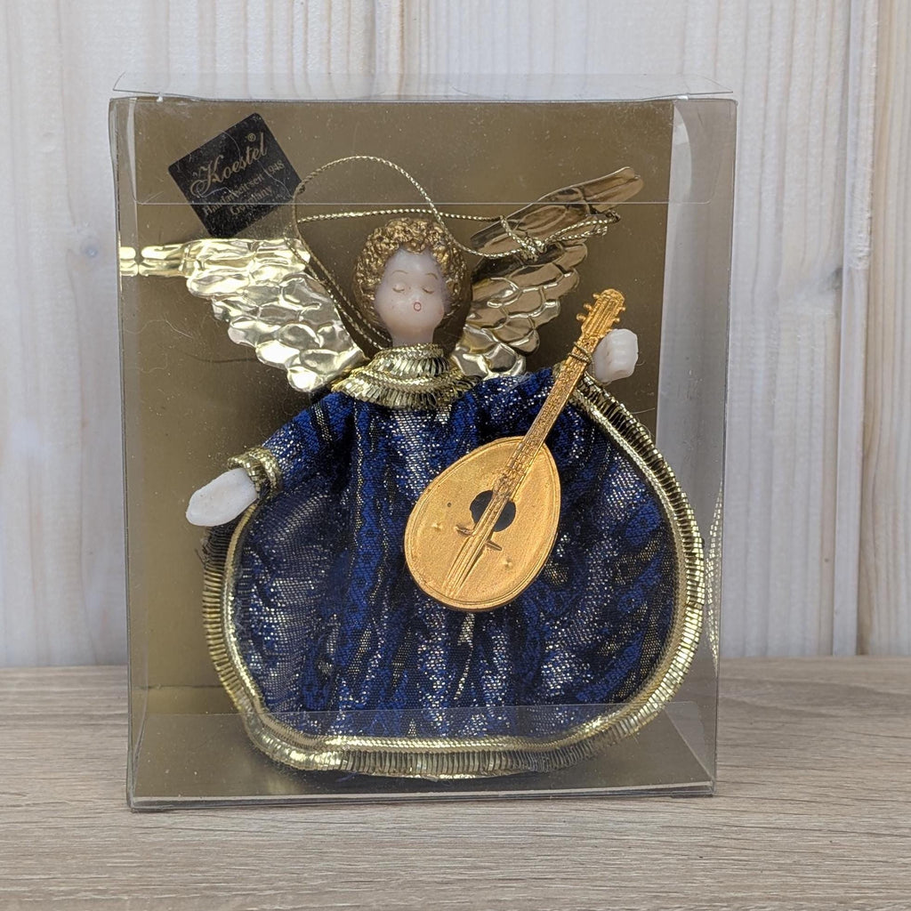 Vintage Koestel Angel Collection, Germany, Christmas Figurines, Brocade, Mid Century