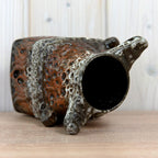 Bay Keramik Viking 79-17 Vase West Germany, Mid Century Fat Lava Pottery, Sculptural Handle Ceramic Vase