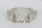 Heavy vintage glass hexagon ashtray