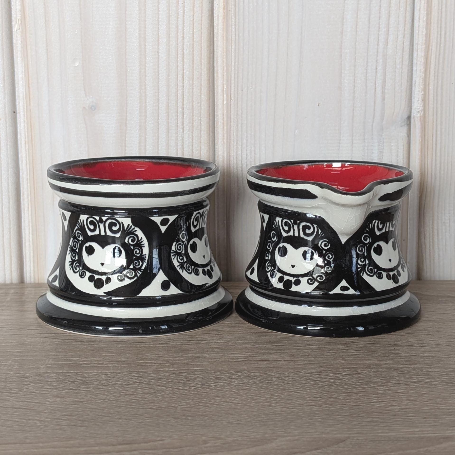 Mon Amour, Ceramic Cream Sugar Set, Schramberg Germany, Vintage 1950s